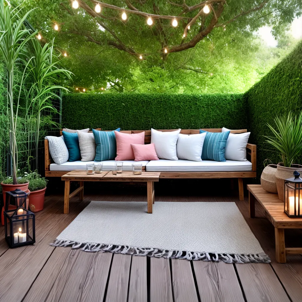 espaco ao ar livre sofa madeira jardim