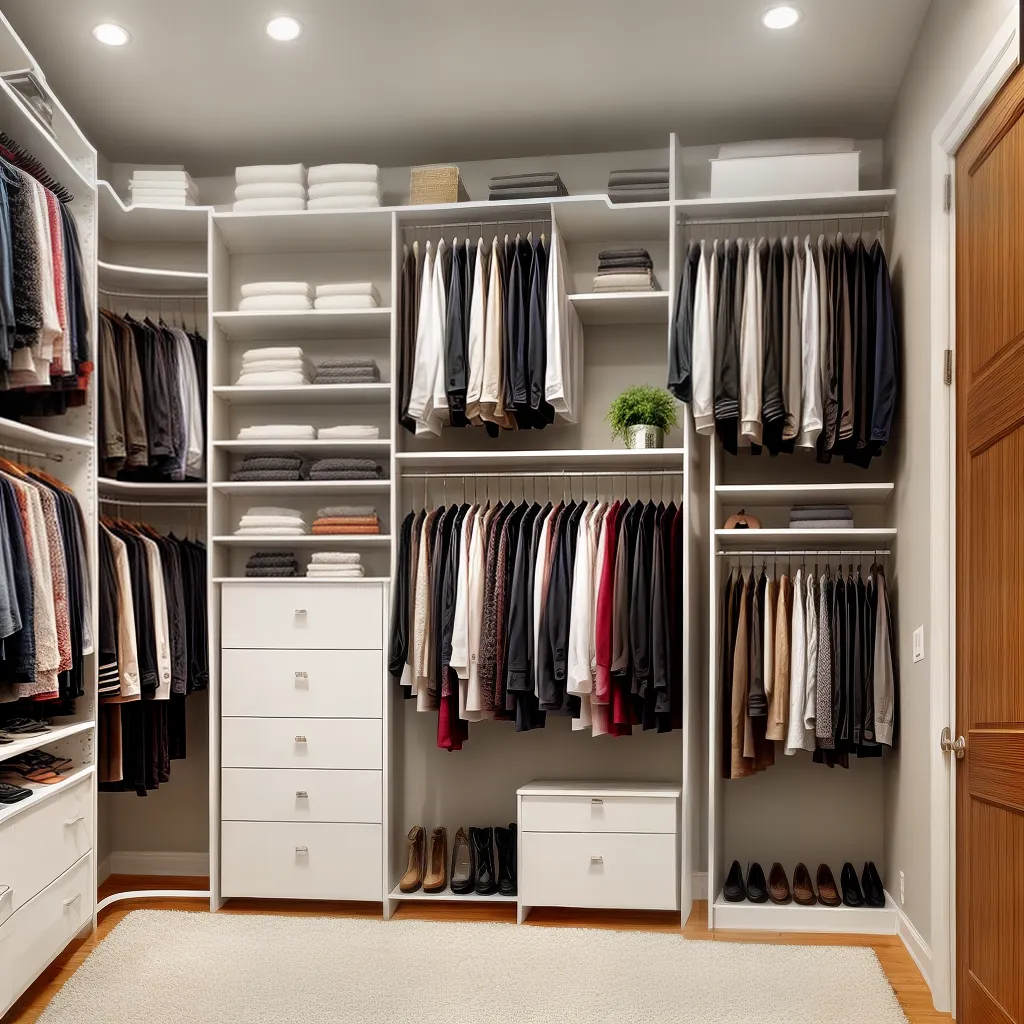 closet luxuoso organizado chandelier espelho