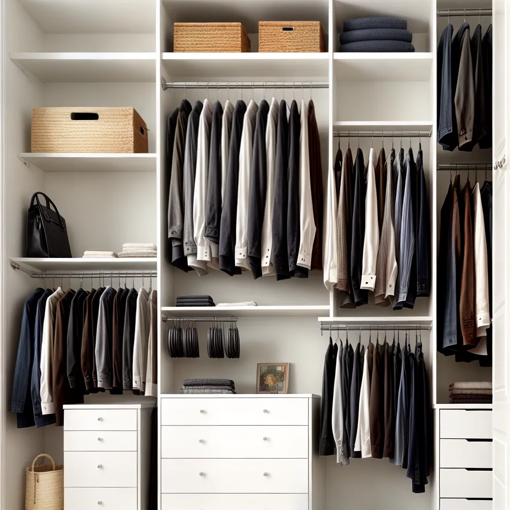 closet luxuoso organizado iluminado