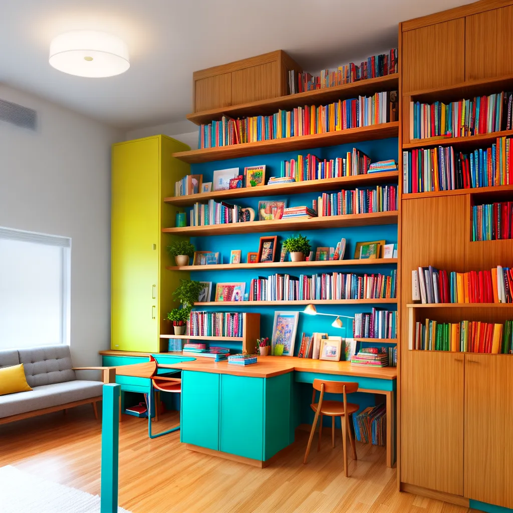 workspace colorido plantas arte luz natural