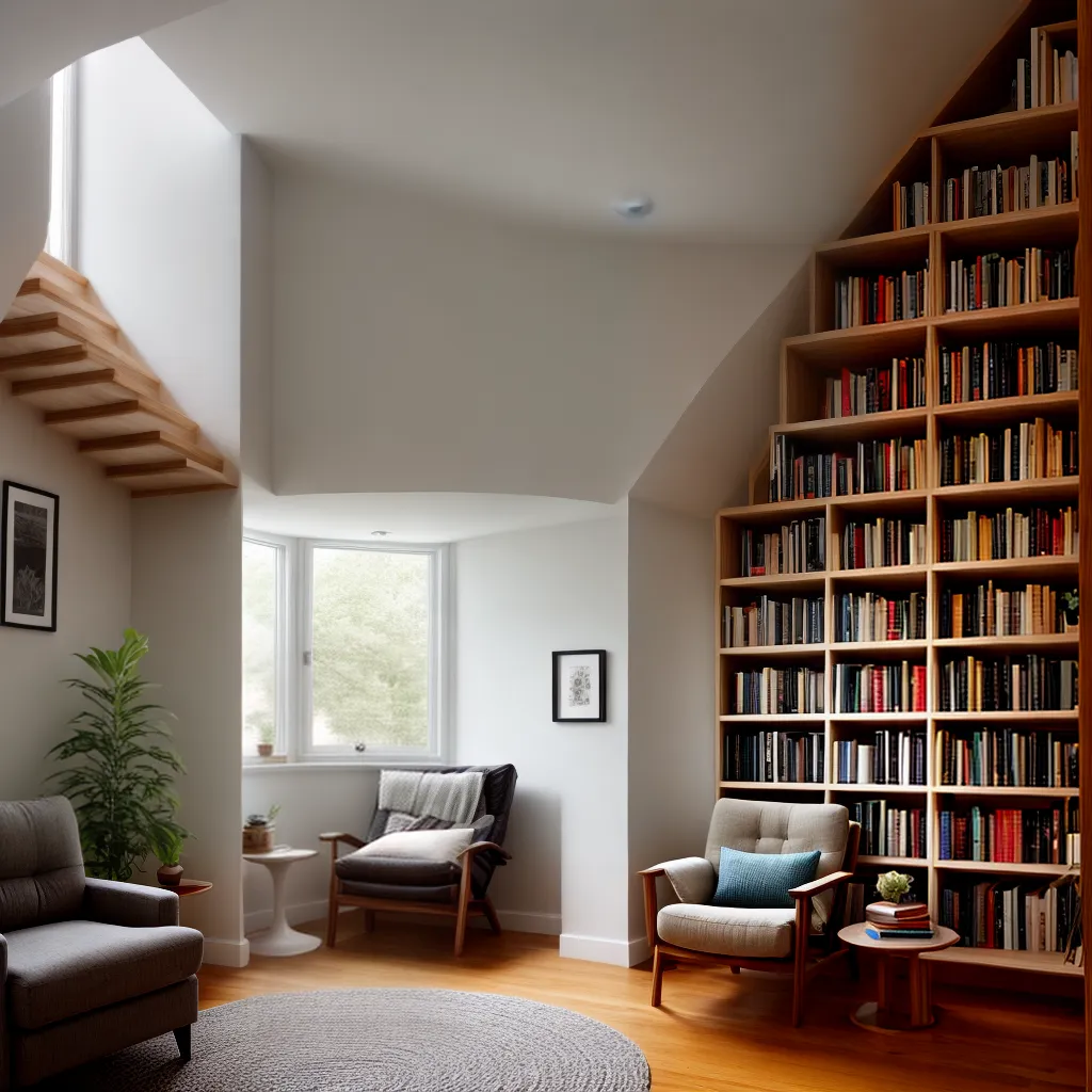 cantinho leitura escada acolhedor