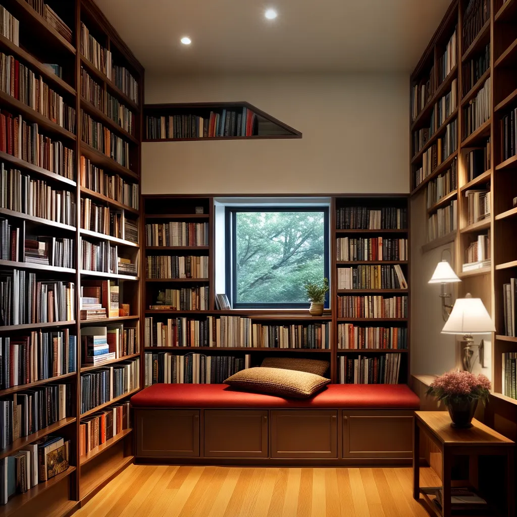 cantinho leitura escada livros conforto
