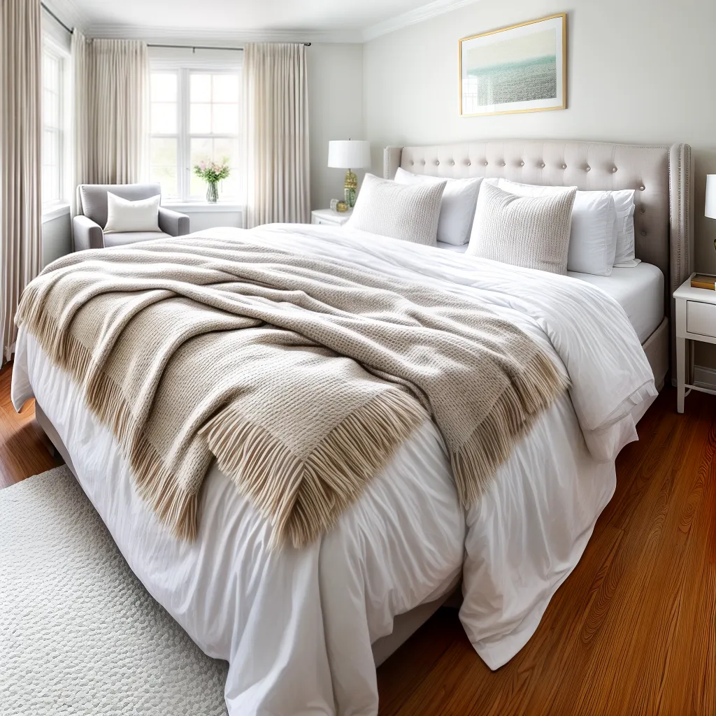 quarto acolhedor elegante cama luzes