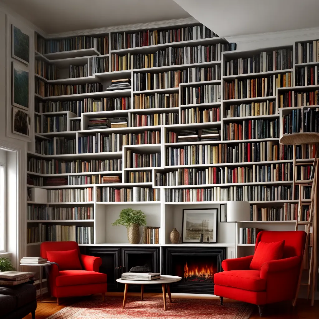 cantinho leitura livros estante acolhedor