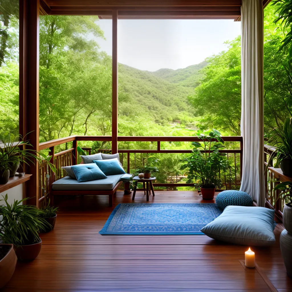 varanda meditacao plantas luz calmante