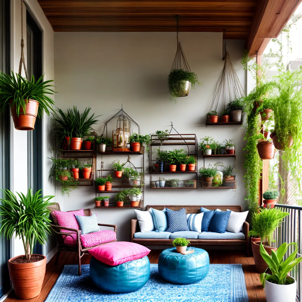varanda plantas luzes macrame decoracao