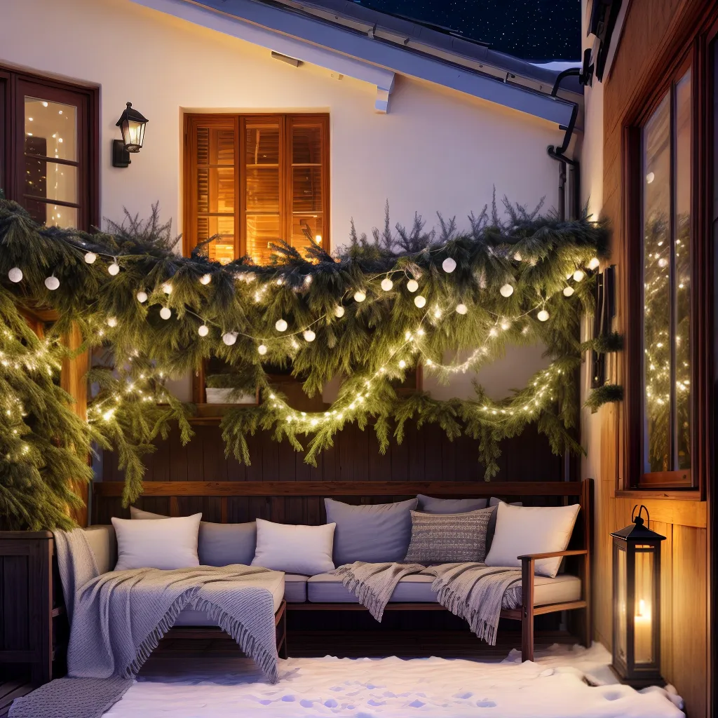 varanda inverno aconchegante luzes fadas