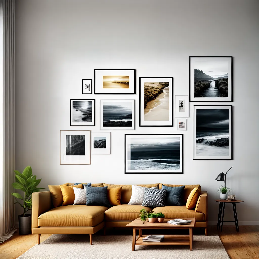 parede decorada fotos emolduradas