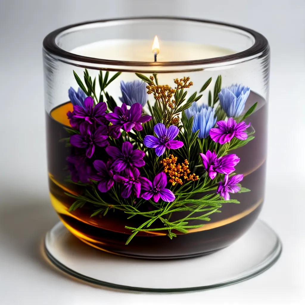 vela artesanal gradiente flores vidro vela artesanal gradiente flores vidro