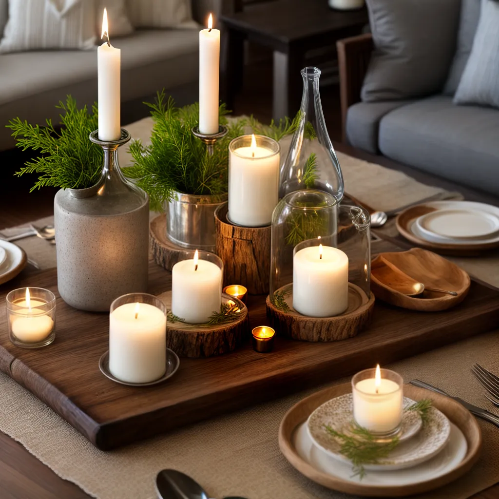 mesa jantar decorada suporte velas