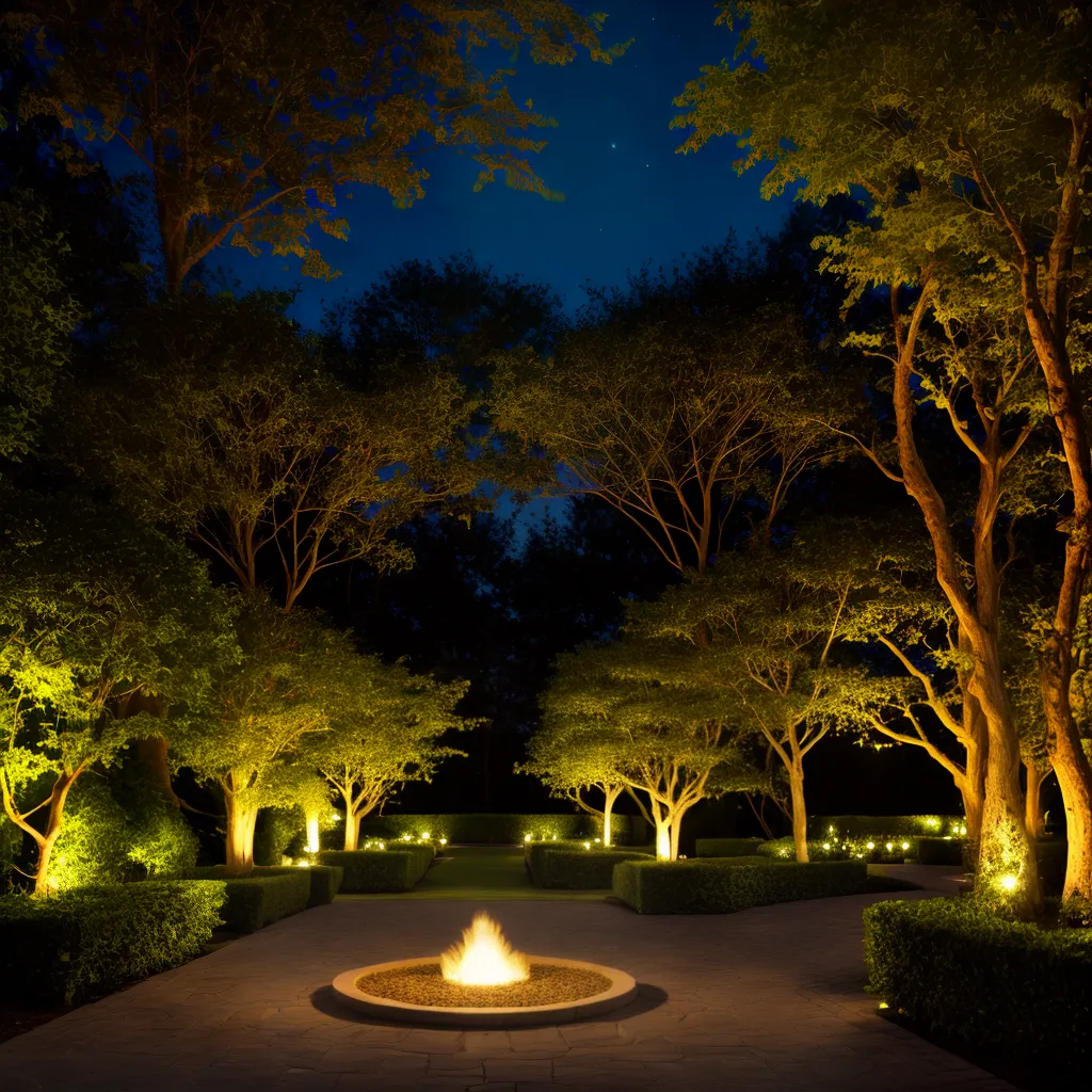 jardim noturno iluminado velas