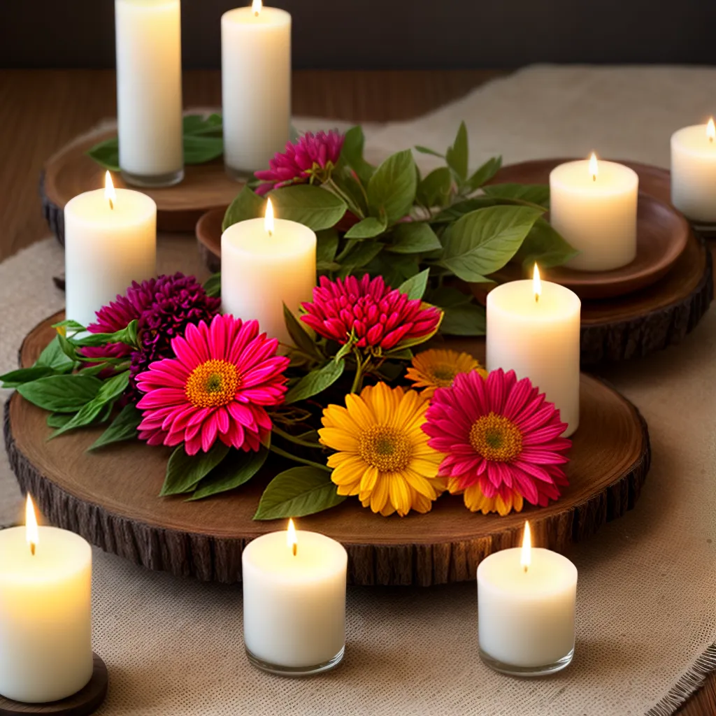 mesa velas flores romantico