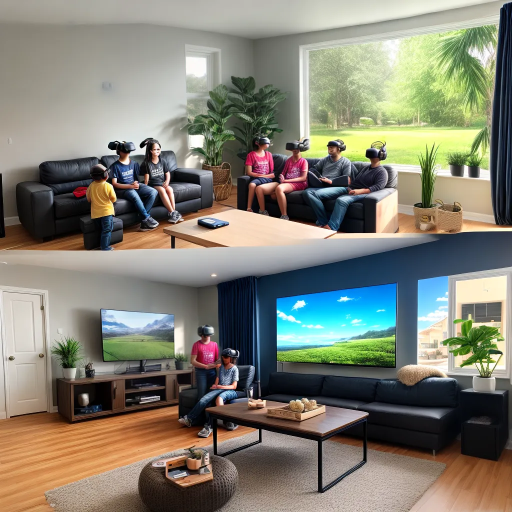 familia realidade virtual sala immersao