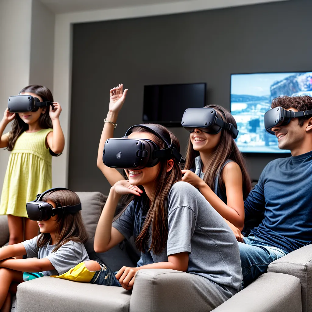 familia realidade virtual sala imersao