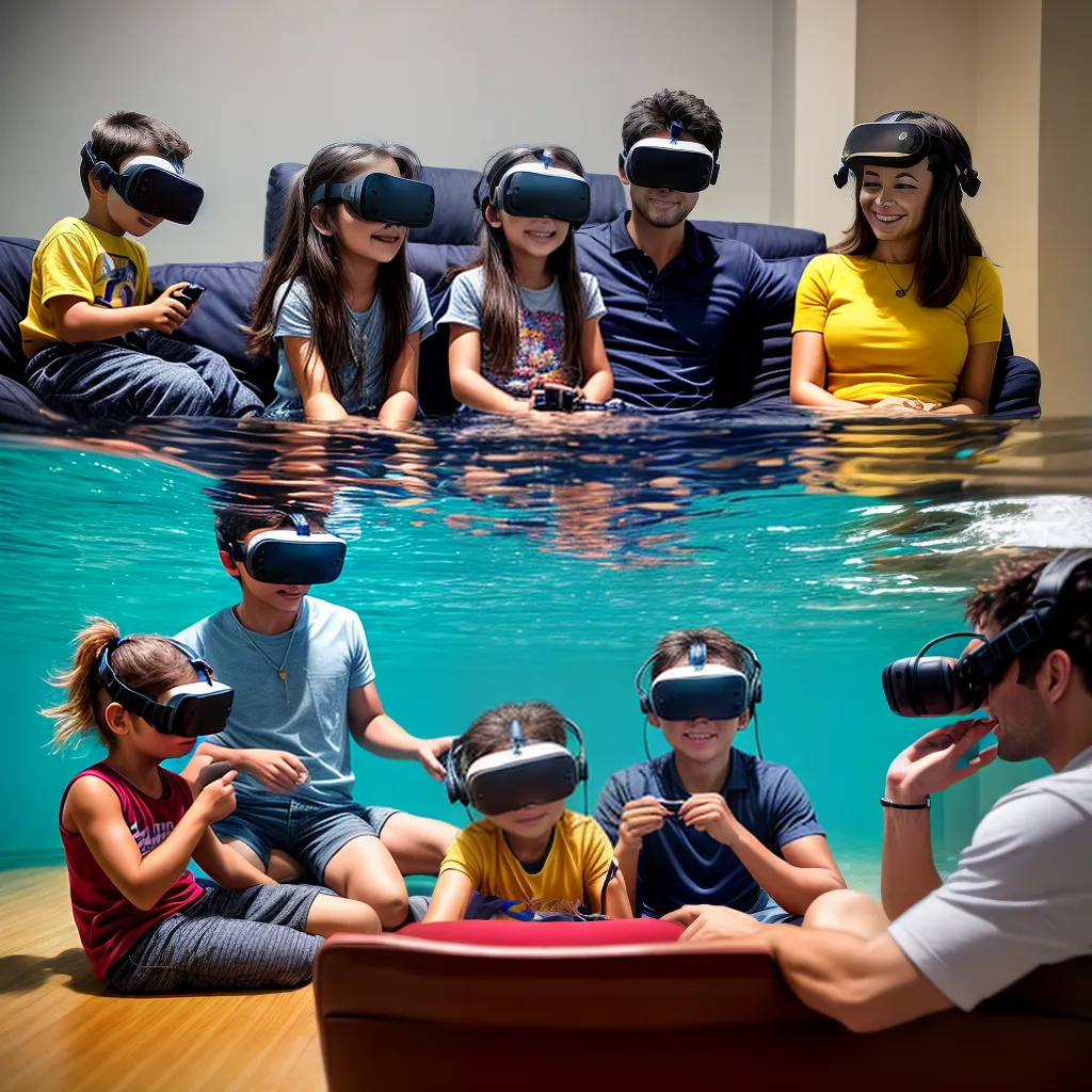 familia realidade virtual sorrindo