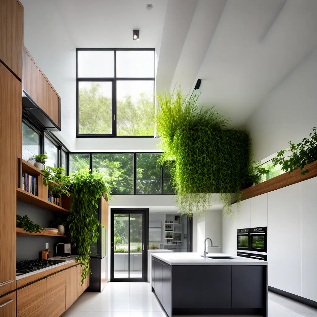 cozinha moderna vertical garden producao sustentavel