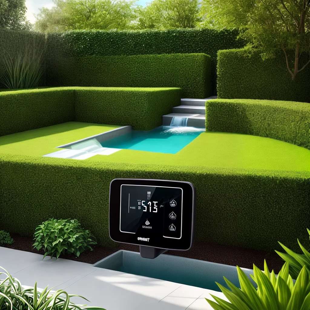 controlador irrigacao inteligente jardim verde