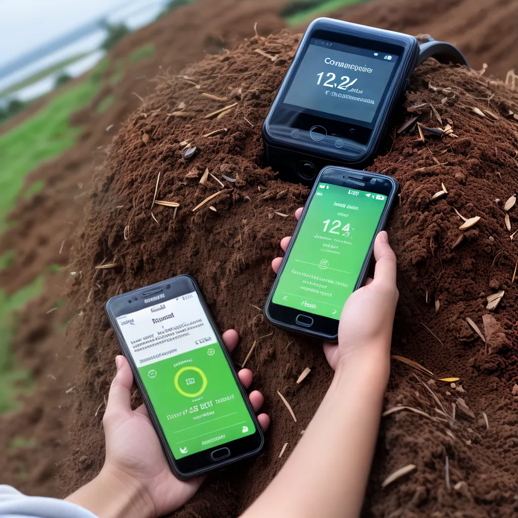 compostagem app celular termometro progresso