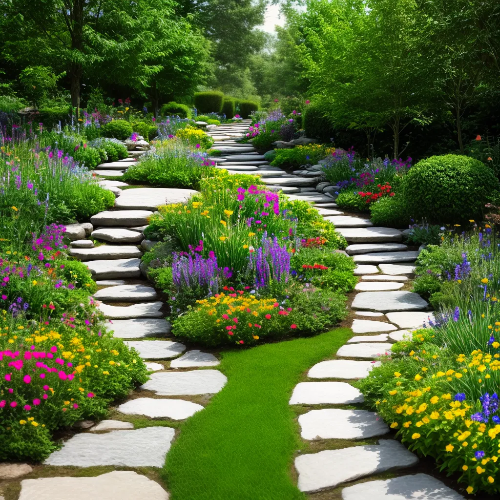 caminho jardim pedras natureza