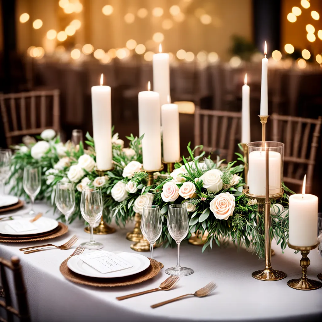 mesa casamento velas brancas