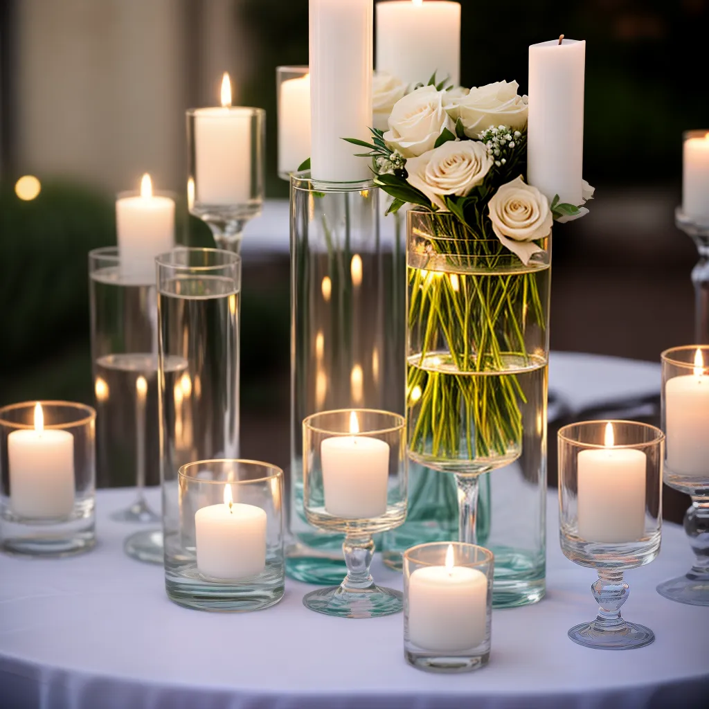 mesa casamento velas brancas elegantes