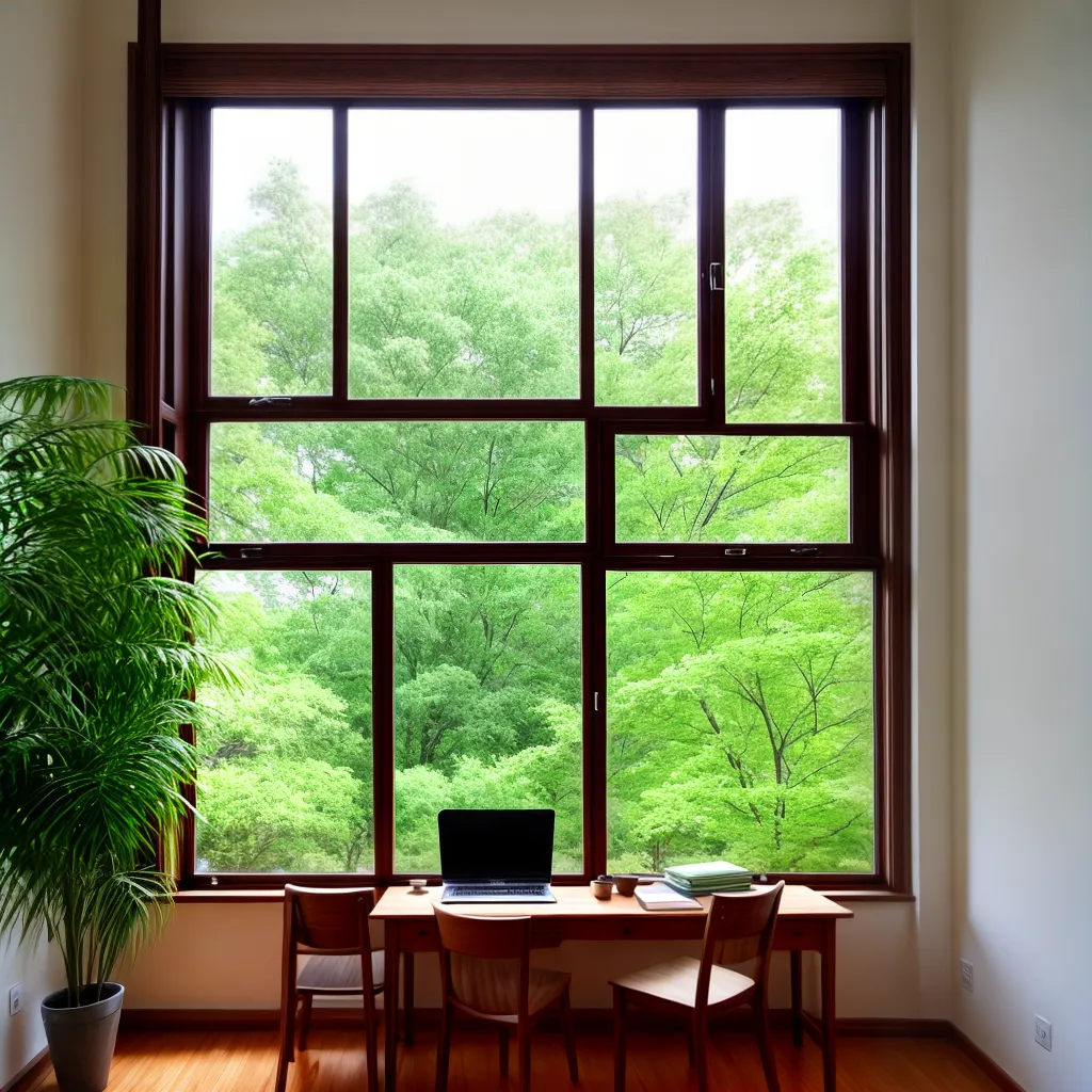 estudo em casa janela jardim