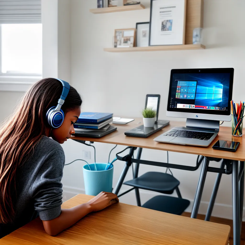 estudante tecnologia aprendizado casa