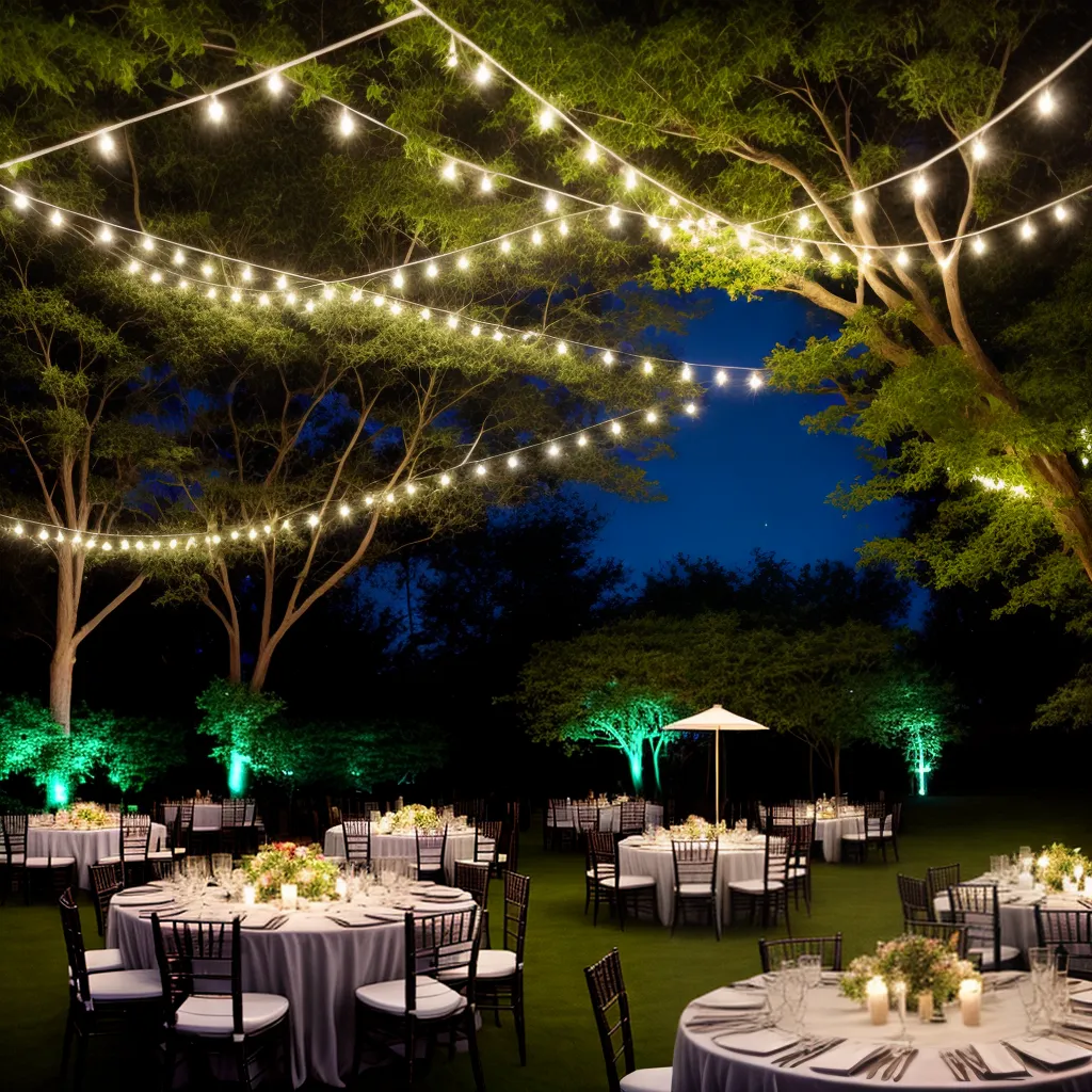 jardim festivo luzes mesa decorada