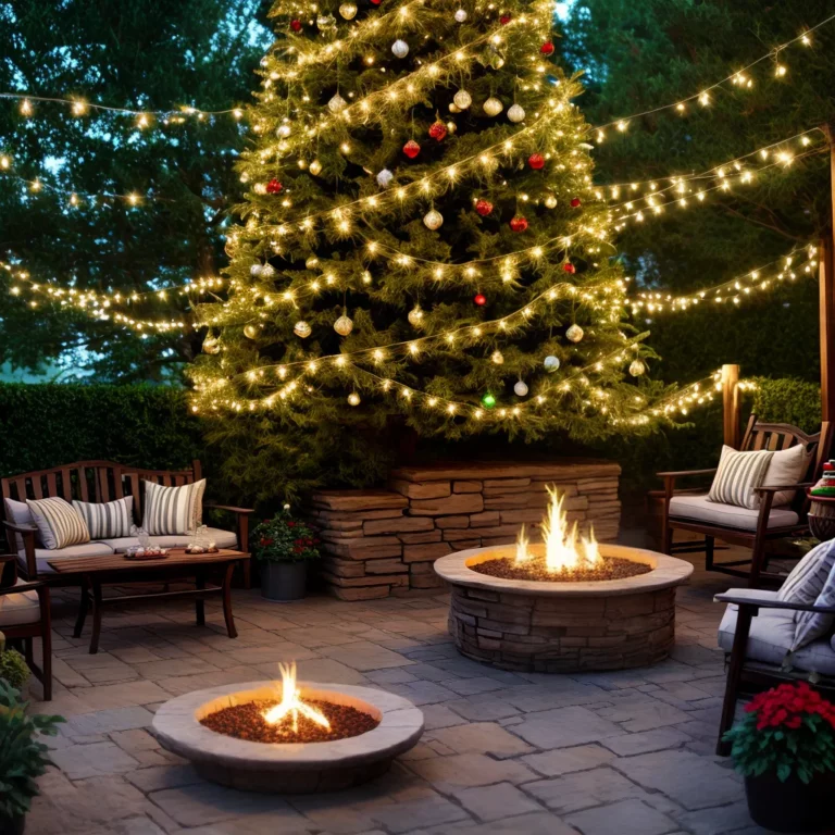 Decorando o jardim para celebrações de fim de ano.