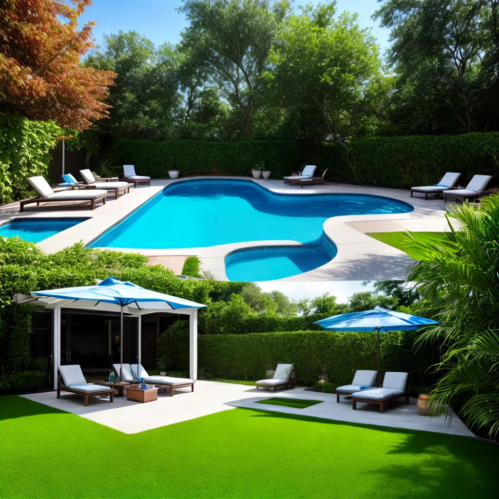 piscina azul jardim lounge familia