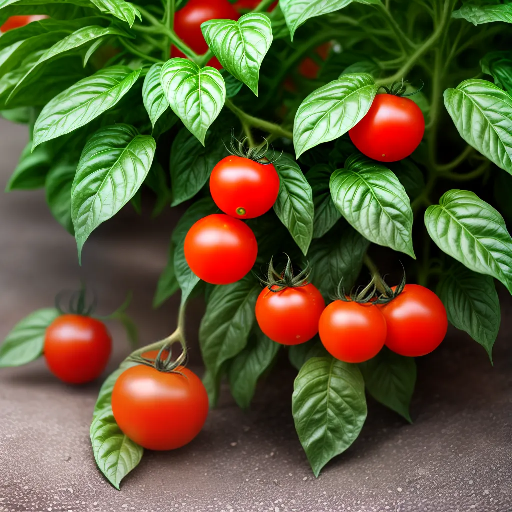 tomate vermelho folhas verdes potinho