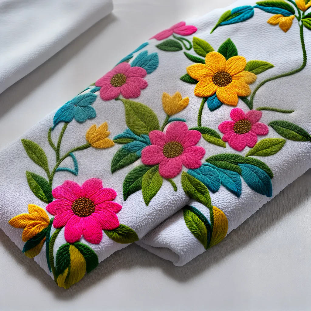 toalha cozinha artesanal floral aplique
