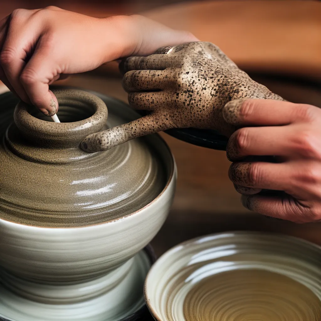 arte ceramica roda oleiro maos