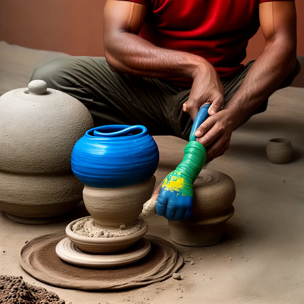 artesa moldando argila roda potter artesa moldando argila roda potter