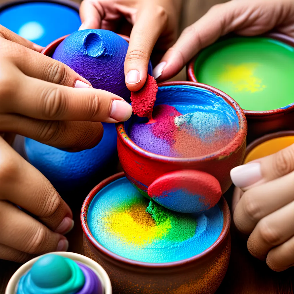 pintura cores maos argila