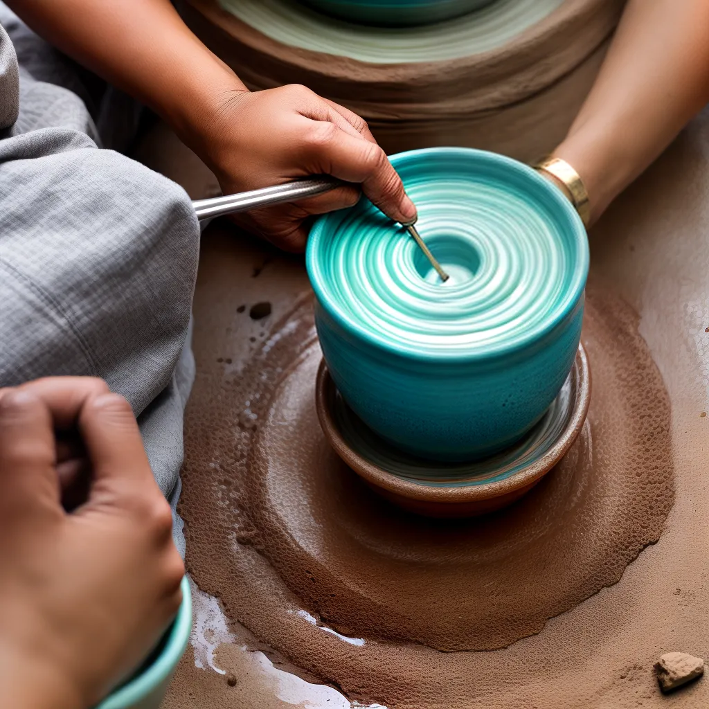 roda do potter artista argila pintura