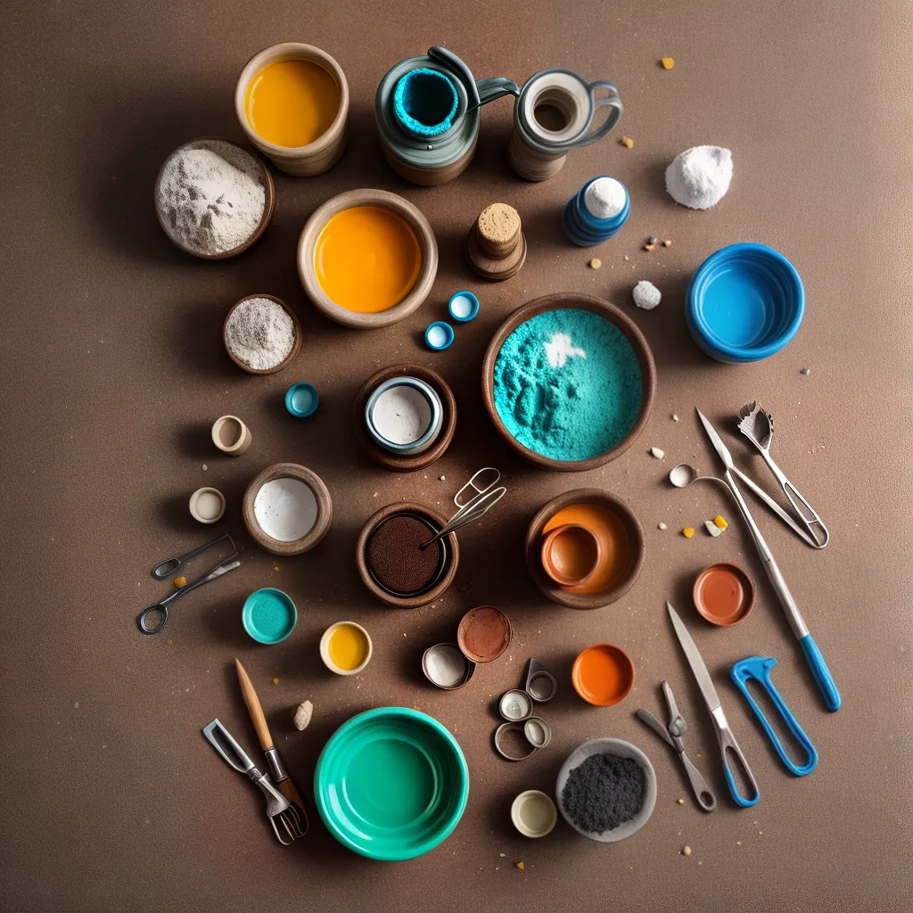 mesa argila ferramentas arte ceramica