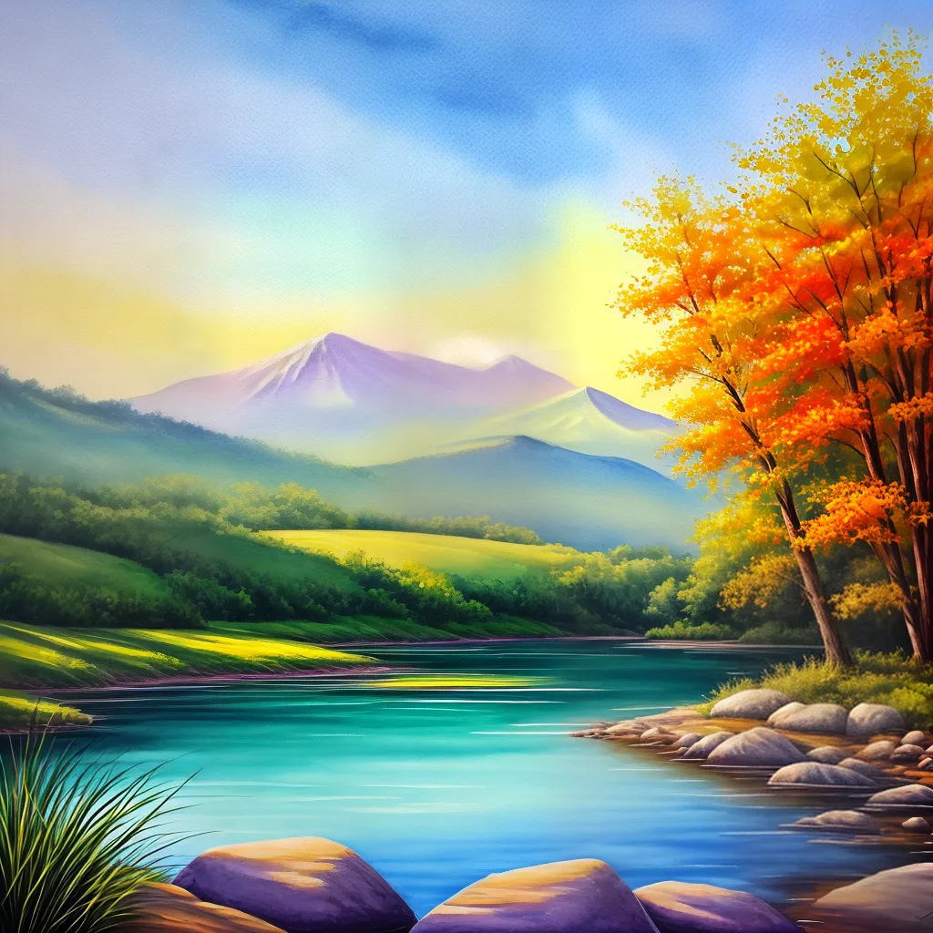 pintura aquarela paisagem serena