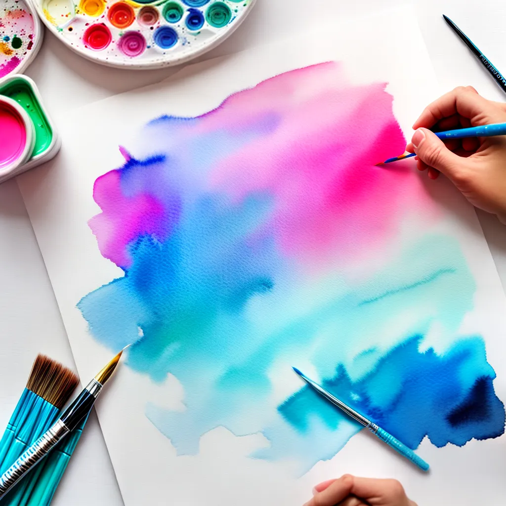 paleta aquarela cores pincel iniciantes