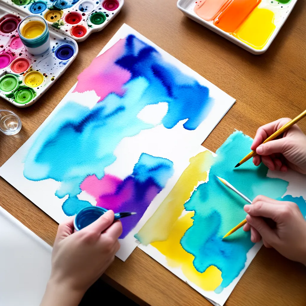 paleta aquarela cores pinceis aprendizado