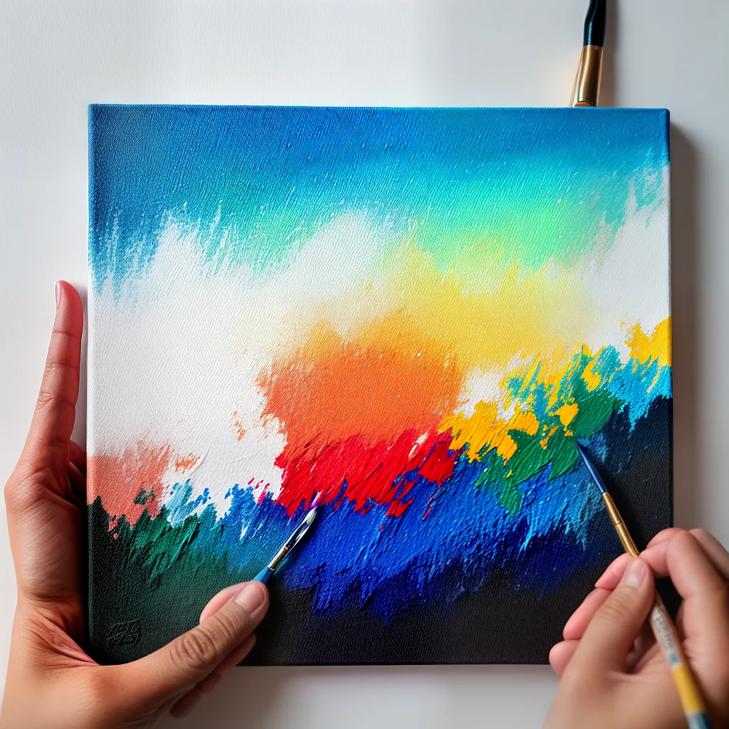 maos artista pincel esgrafiado pintura