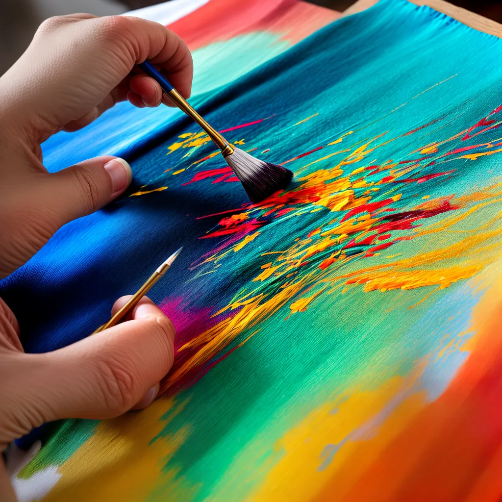 pintura seda artista movimento cores
