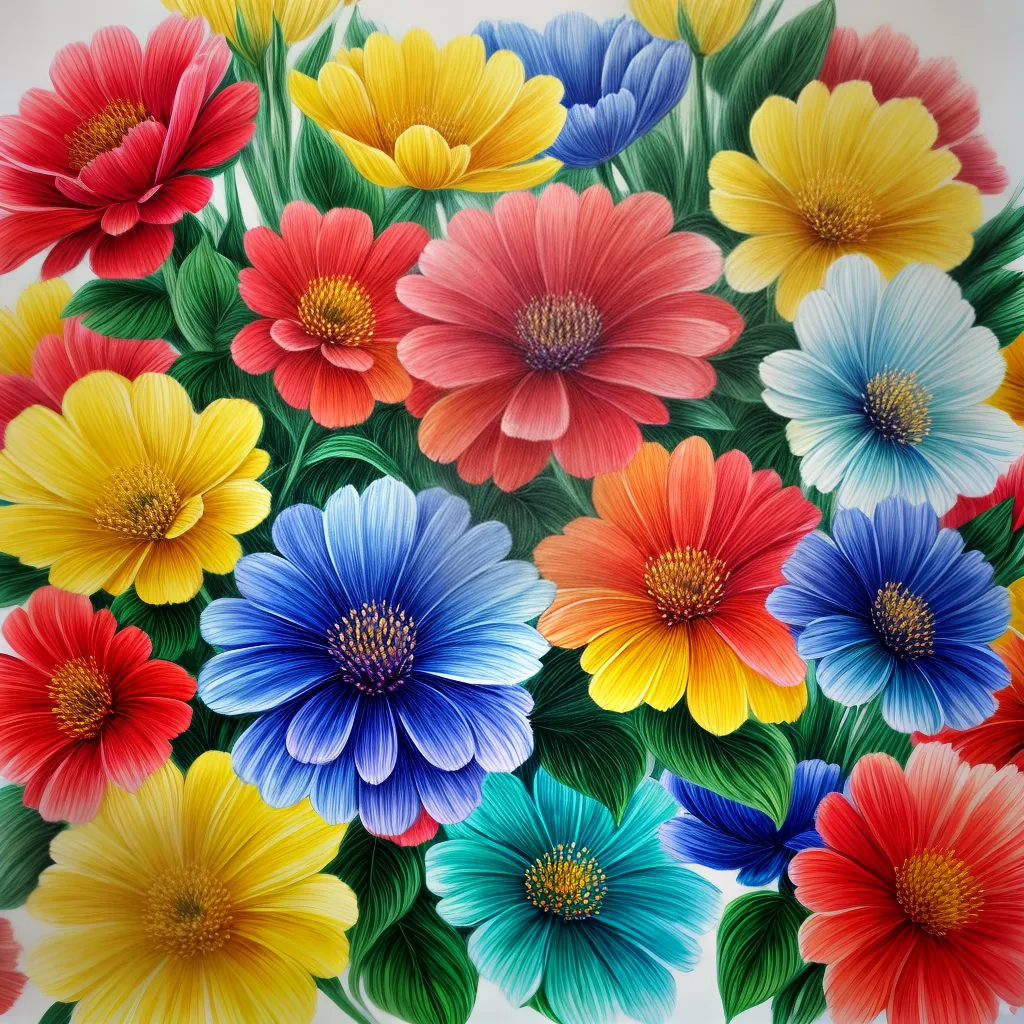 pintura seda bouquet colorido