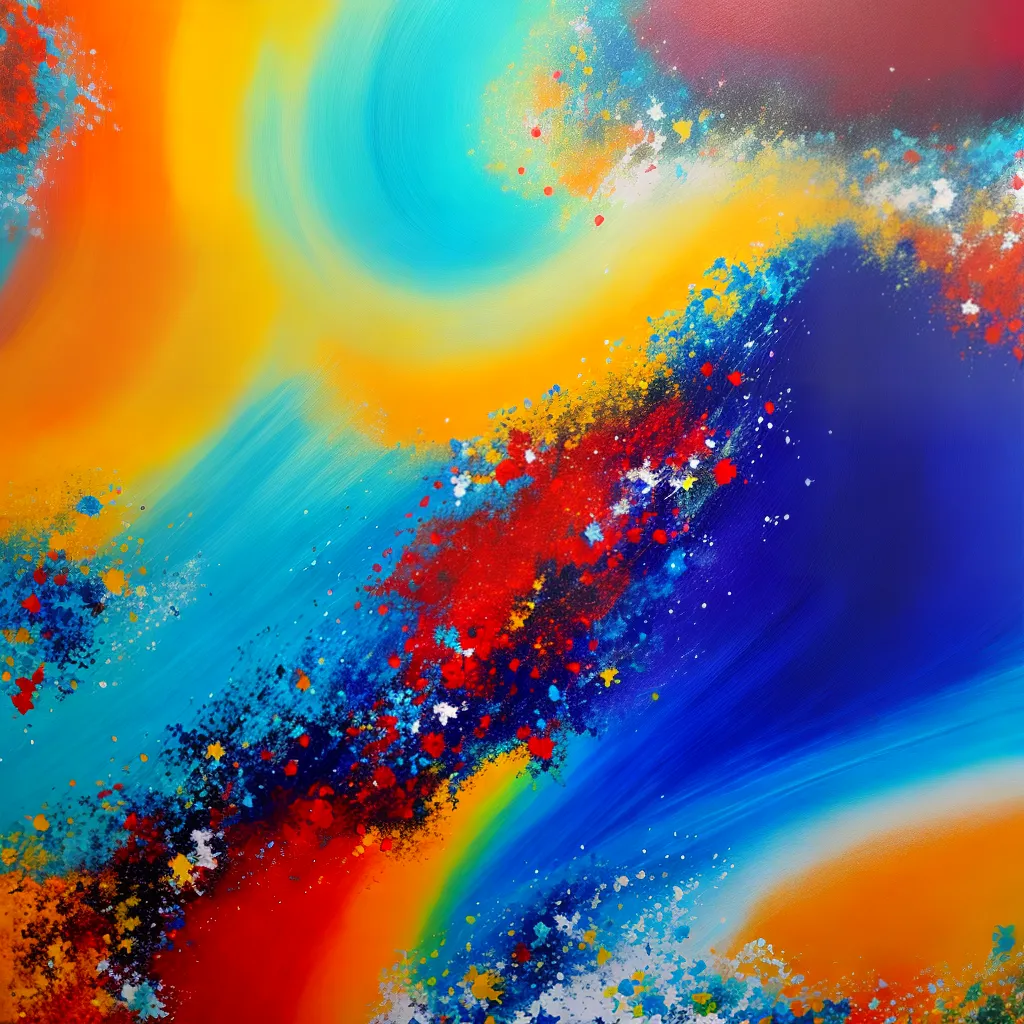 pintura abstrata vibrante cores movimento