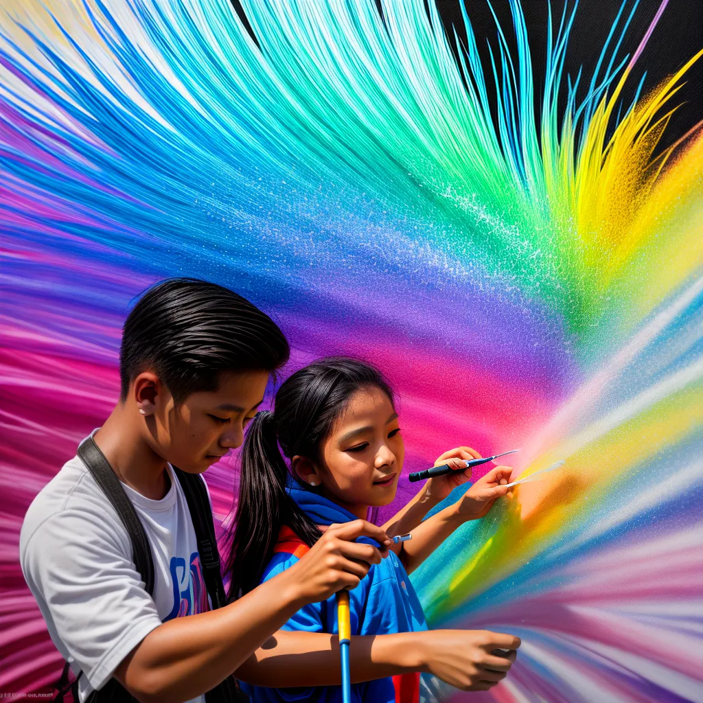 artista iniciante pintura ar com cores