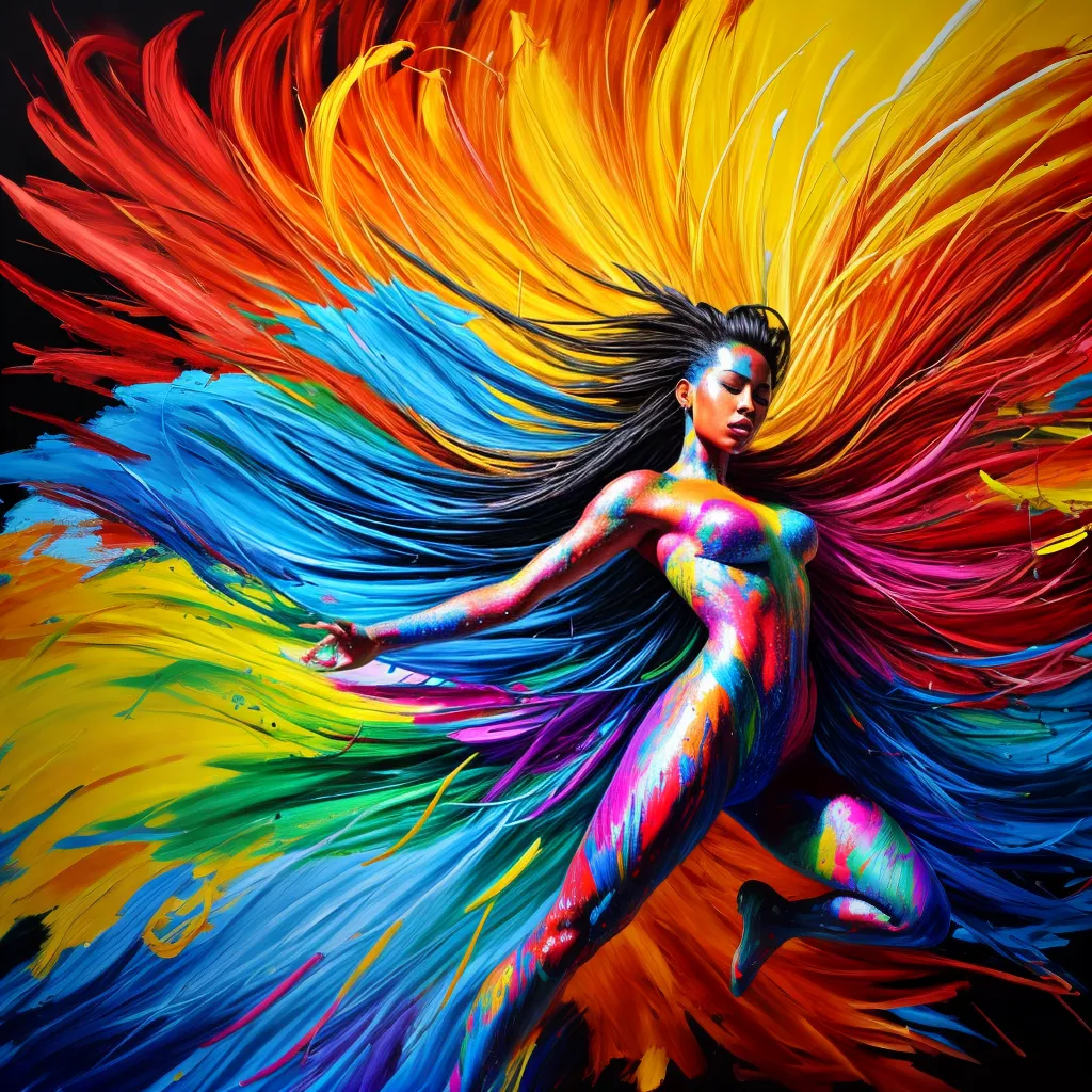 artista pintura abstrata cores movimento