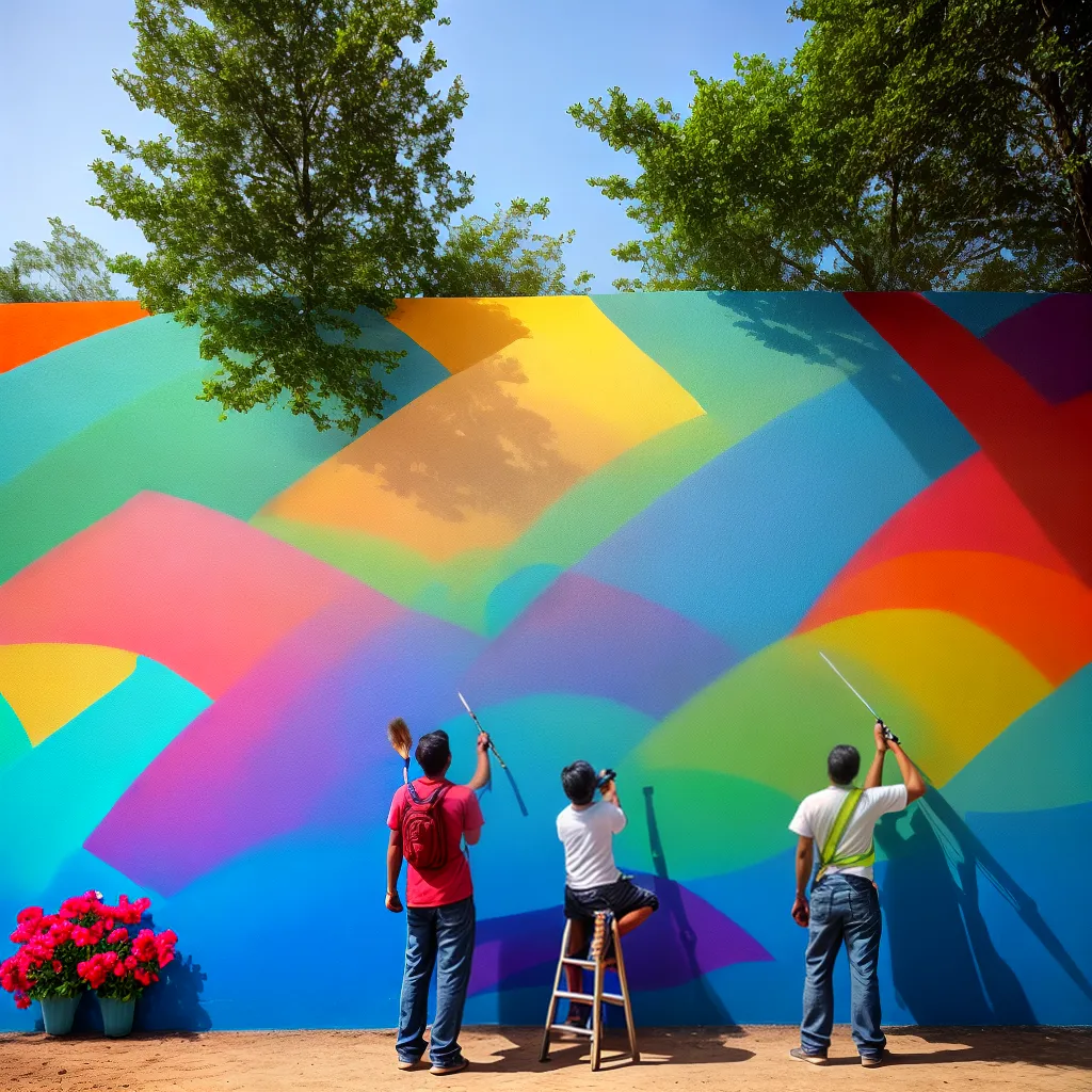 mural colorido artista pintura criatividade