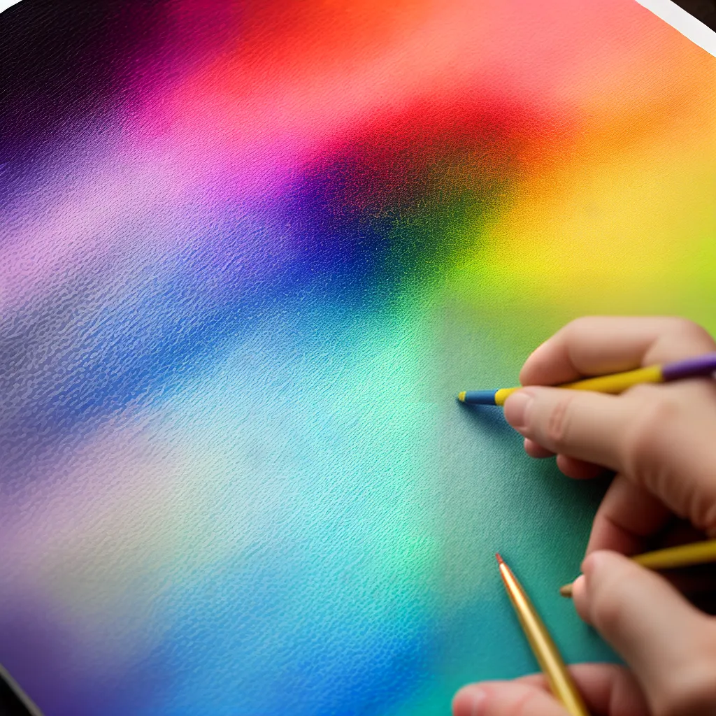 mao artista pastel colorido