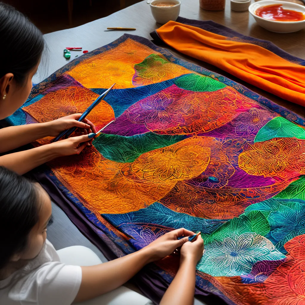 batik arte tecido cera cores