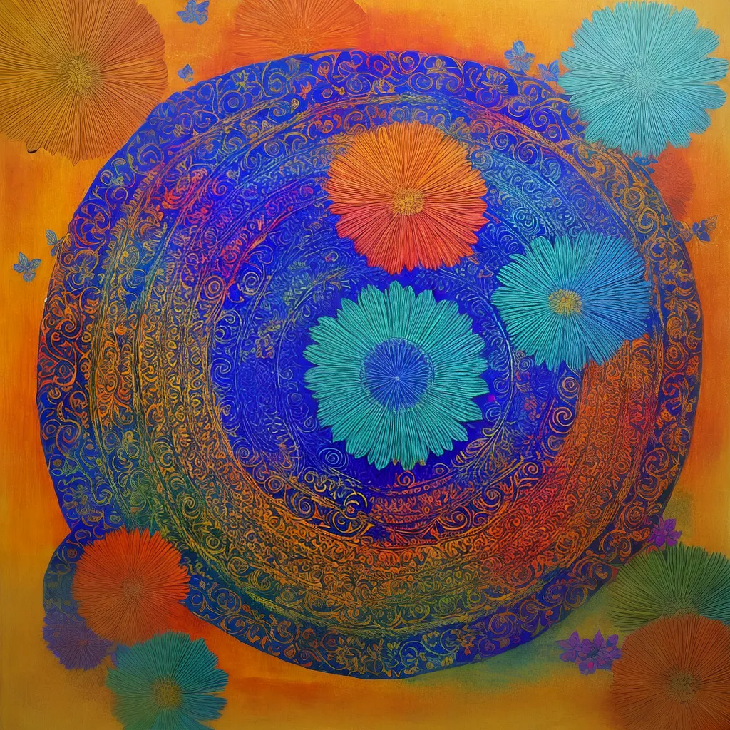 arte batik colorida natureza cultura